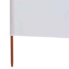 Vidaxl 3-panelni vetrobran tkanina 400x80 cm peščeno bel