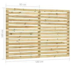 Vidaxl Vrtni ograjni panel iz impregnirane borovine 180x180 cm