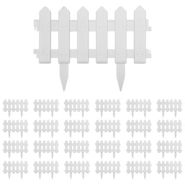 Vidaxl Obroba za travo 25 kosov bela 10 m PP
