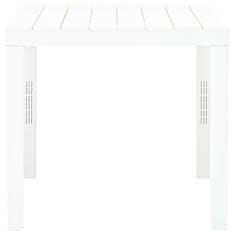 Vidaxl Vrtna miza bela 78x78x72 cm plastika