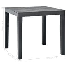 Vidaxl Vrtna miza antracitna 78x78x72 cm plastika