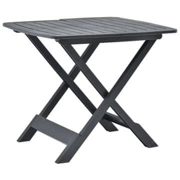 Vidaxl Zložljiva vrtna miza antracitna 79x72x70 cm plastika