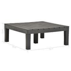 Vidaxl Vrtna miza antracitna 78x78x31 cm plastika