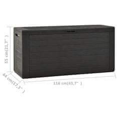 Greatstore Vrtna škatla za shranjevanje antracitna 116x44x55 cm