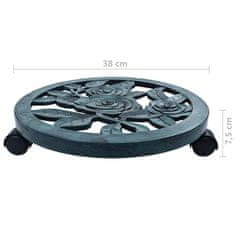 Vidaxl Vozički za rastline 6 kosov zeleni 38 cm plastika