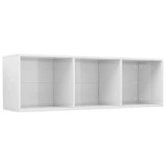 Vidaxl Knjižna / TV omara visok sijaj bela 36x30x114 cm iverna plošča