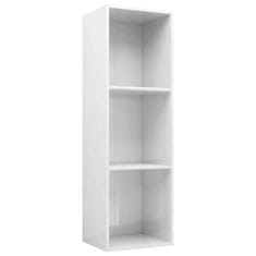Vidaxl Knjižna / TV omara visok sijaj bela 36x30x114 cm iverna plošča