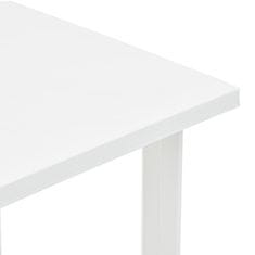Vidaxl Vrtna miza bela 80x75x72 cm plastika