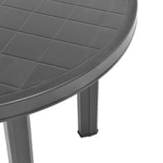Vidaxl Vrtna miza antracitna 89 cm plastika