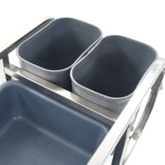 Vidaxl Kuhinjski voziček s plastičnimi posodami 87x43,5x92 cm