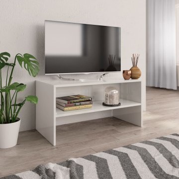 Vidaxl TV omarica visok sijaj bela 80x40x40 cm iverna plošča