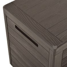 Vidaxl Vrtna škatla za shranjevanje rjava 116x44x55 cm