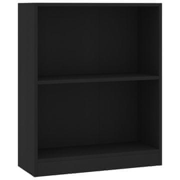 Vidaxl Knjižna omara črna 60x24x76 cm konstruiran les