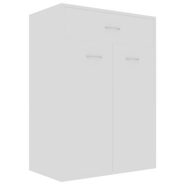 Vidaxl Omara za čevlje bela 60x35x84 cm iverna plošča