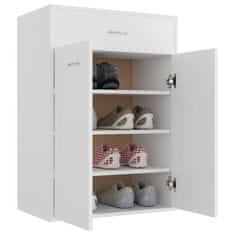 Vidaxl Omara za čevlje bela 60x35x84 cm iverna plošča