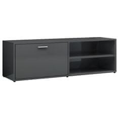 Vidaxl TV omarica visok sijaj siva 120x34x37 cm iverna plošča
