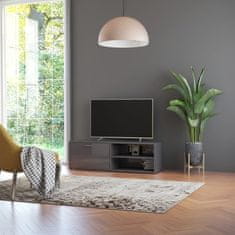 Vidaxl TV omarica visok sijaj siva 120x34x37 cm iverna plošča