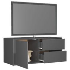 Vidaxl TV omarica visok sijaj siva 80x34x36 cm iverna plošča