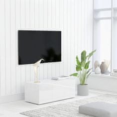 Vidaxl TV omarica visok sijaj bela 80x34x30 cm iverna plošča