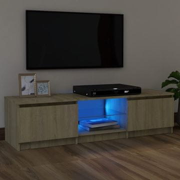 Vidaxl vidaXL TV omarica z LED osvetlitvijo sonoma hrast 120x30x35,5 cm