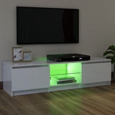 Vidaxl TV omarica z LED lučkami visok sijaj bela 120x30x35,5 cm