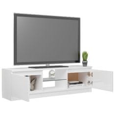 Vidaxl TV omarica z LED lučkami visok sijaj bela 120x30x35,5 cm