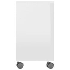 Vidaxl Stranska mizica visok sijaj bela 70x35x55 cm iverna plošča