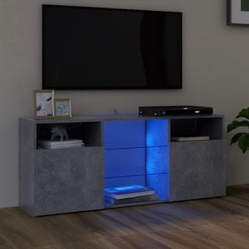 Vidaxl vidaXL TV omarica z LED osvetlitvijo betonsko siva 120x30x50 cm