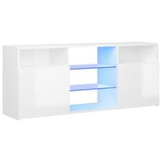 Vidaxl TV omarica z LED lučkami visok sijaj bela 120x30x50 cm