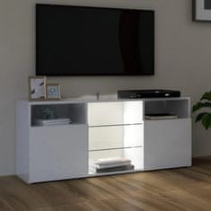 Vidaxl TV omarica z LED lučkami visok sijaj bela 120x30x50 cm