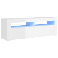 Vidaxl TV omarica z LED lučkami visok sijaj bela 120x35x40 cm