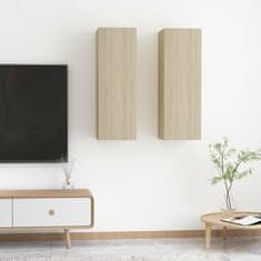 Vidaxl TV omarica 2 kosa sonoma hrast 30,5x30x90 cm iverna plošča