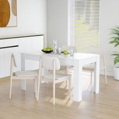 Vidaxl Jedilna miza bela 140x74,5x76 cm inženirski les