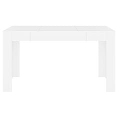 Vidaxl Jedilna miza bela 140x74,5x76 cm inženirski les