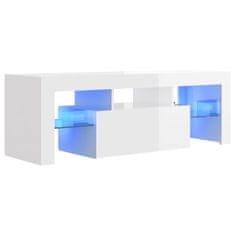 Vidaxl TV omarica z LED lučkami visok sijaj bela 120x35x40 cm