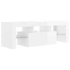 Vidaxl TV omarica z LED lučkami visok sijaj bela 120x35x40 cm