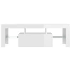 Vidaxl TV omarica z LED lučkami visok sijaj bela 120x35x40 cm