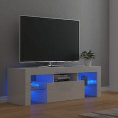 Vidaxl TV omarica z LED lučkami visok sijaj bela 120x35x40 cm