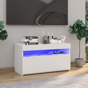 Vidaxl vidaXL TV omarica z LED osvetlitvijo bela 75x35x40 cm