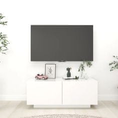 Vidaxl TV omarica visok sijaj bela 100x35x40 cm iverna plošča