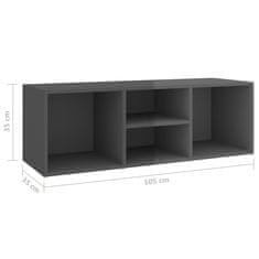Vidaxl Klop za shranjevanje čevljev visok sijaj siva 105x35x35 cm