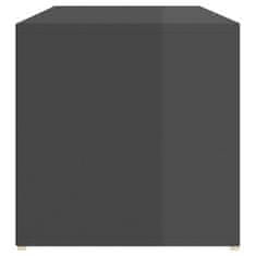 Vidaxl Klop za shranjevanje čevljev visok sijaj siva 105x35x35 cm