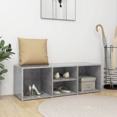 Vidaxl Klop za shranjevanje čevljev siva 105x35x35 cm inženirski les