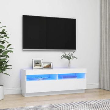Vidaxl vidaXL TV omarica z LED osvetlitvijo bela 100x35x40 cm