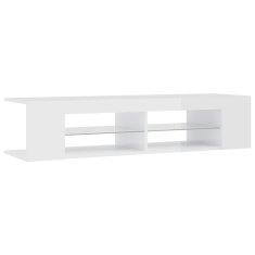 Vidaxl TV omarica z LED lučkami visok sijaj bela 135x39x30 cm