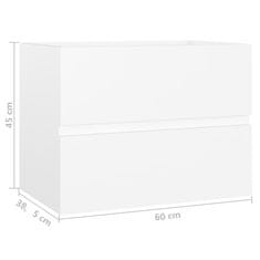 shumee Omarica za umivalnik bela 60x38,5x45 cm iverna plošča
