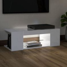 Vidaxl TV omarica z LED lučkami visok sijaj bela 90x39x30 cm