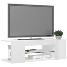 Vidaxl TV omarica z LED lučkami visok sijaj bela 90x39x30 cm