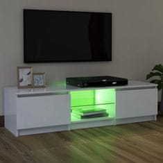 Vidaxl vidaXL TV omarica z LED osvetlitvijo bela 120x30x35,5 cm