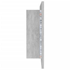 Vidaxl LED kopalniška omarica z ogledalom betonsko siva 90x12x45 cm